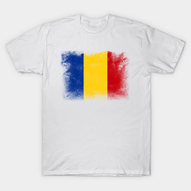 Romania flag isolated T-Shirt by psychoshadow